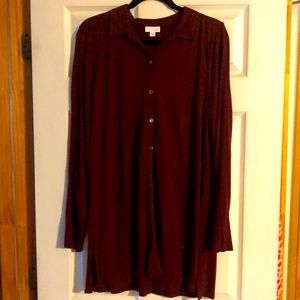 J. Jill burgundy tunic, size large tall.